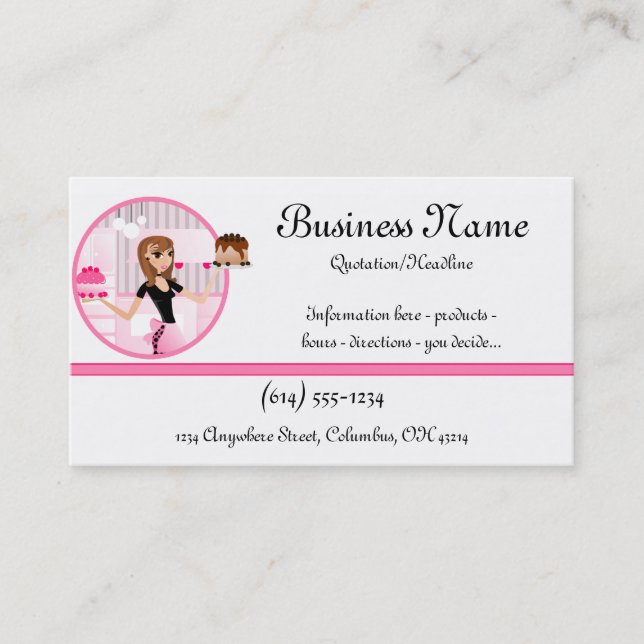 Baker/Bakery/Pastry Cupcake Chef 2 Business Cards (Front)