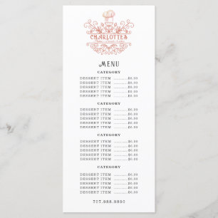 Baker Bakery Rose Pink Logo Menu