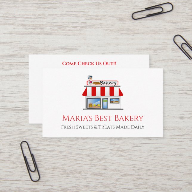 Baker Bakery Store Cafe Business Card (Front/Back In Situ)