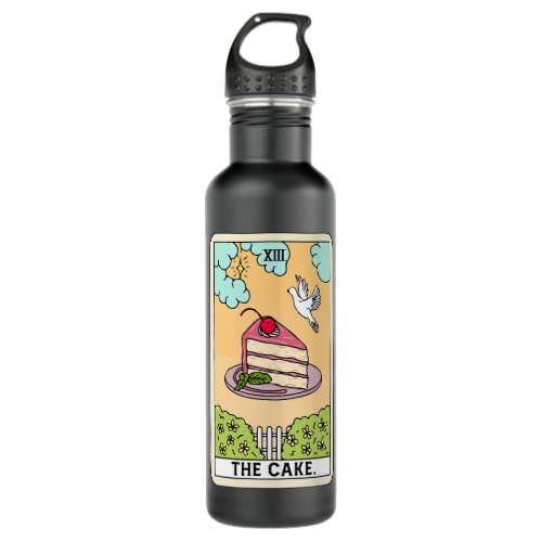 Baker Bakery The Cake Tarot Card Funny Cake Lover  Stainless Steel Water Bottle