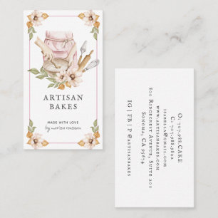 Baker Bakery Watercolor Baking Utensils Business Card