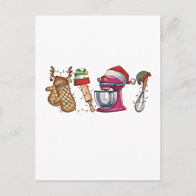 Baker Baking Bake Bakery Kitchen Worke Holiday Postcard (Front)
