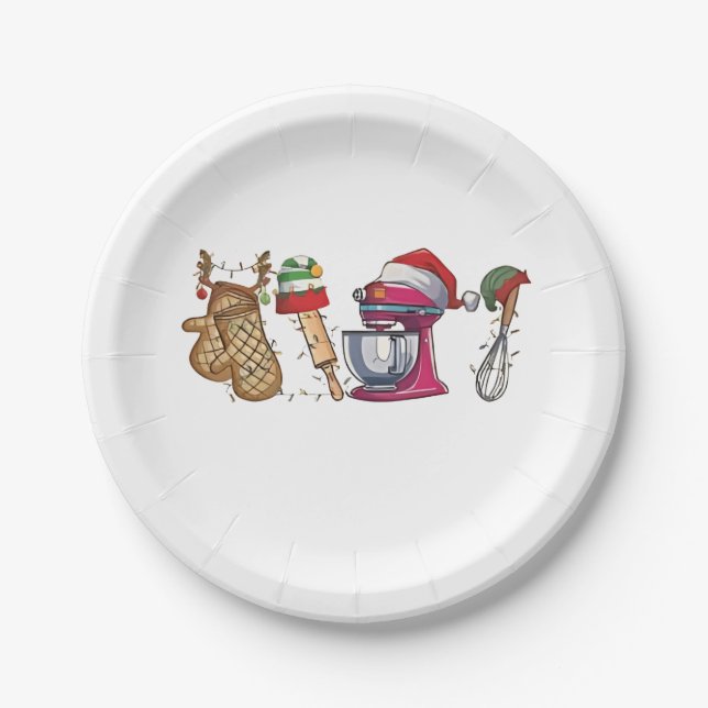 Baker Baking Bake Bakery Kitchen Worke Paper Plates (Front)