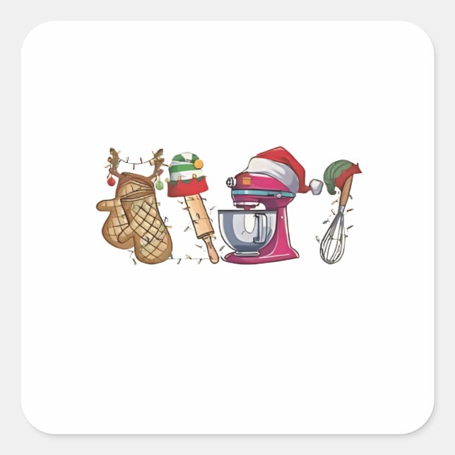 Baker Baking Bake Bakery Kitchen Worke Square Sticker (Front)