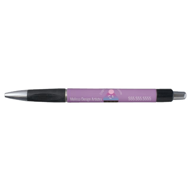Baker Baking Business Logo Ombre Cupcake Pen (Front)