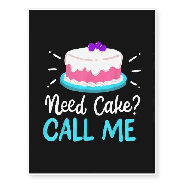 Baker Baking Cake Lovers Temporary Tattoos (Front)