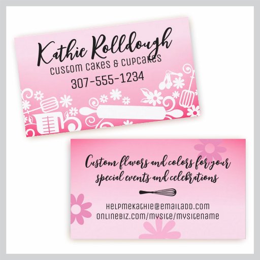 Customizable Baker baking utensils business card 2