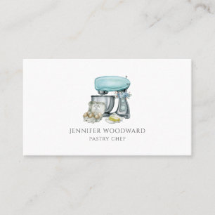 Baker Baking Watercolor Pastry Chef Business Card