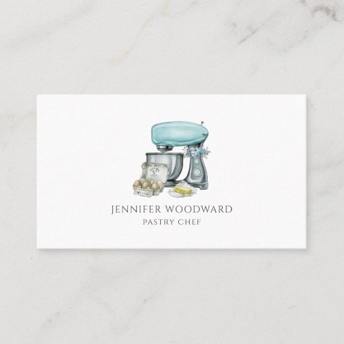 Baker Baking Watercolor Pastry Chef  Business Card
