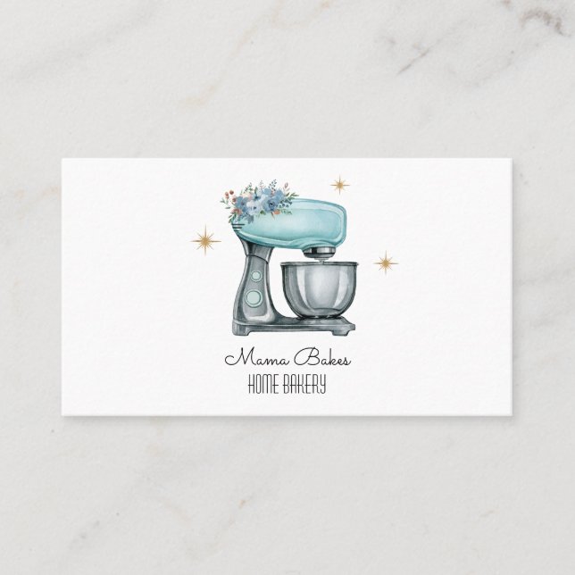 Baker Baking Watercolor Pastry Chef  Business Card (Front)