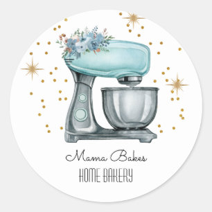 Baker Baking Watercolor Pastry Chef Classic Round Sticker