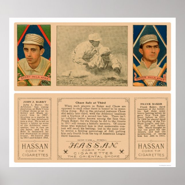 Baker Barry Athletics Baseball 1912 Poster (Front)