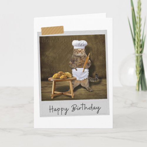 Baker Cat Funny Birthday Card