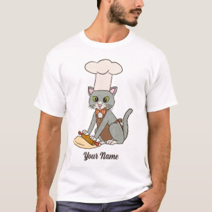 Baker Cat - Grey Tom Pastry Chef Cat Lover T-Shirt