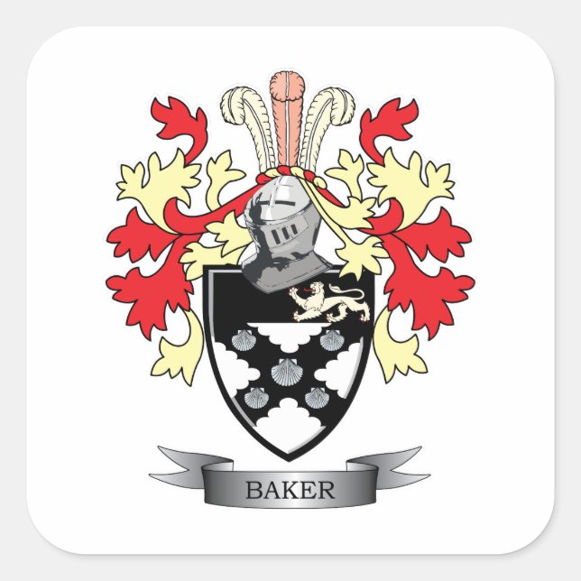 Baker Coat of Arms Square Sticker (Front)