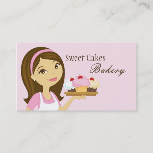 Customizable Baker Cup Cakes Bakery Sweet Treats Business Card