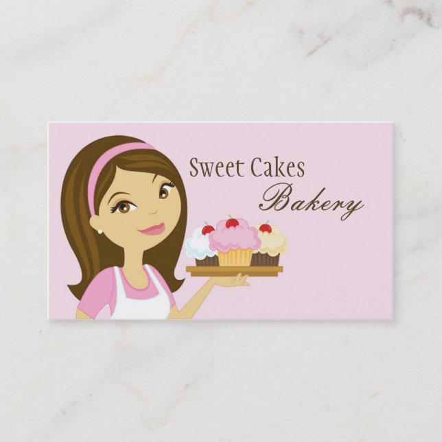 Baker Cup Cakes Bakery Sweet Treats Business Card (Front)