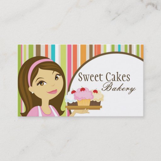 Customizable Baker Cup Cakes Bakery Sweet Treats Business Card