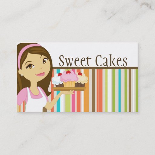 Customizable Baker Cup Cakes Bakery Sweet Treats Business Card