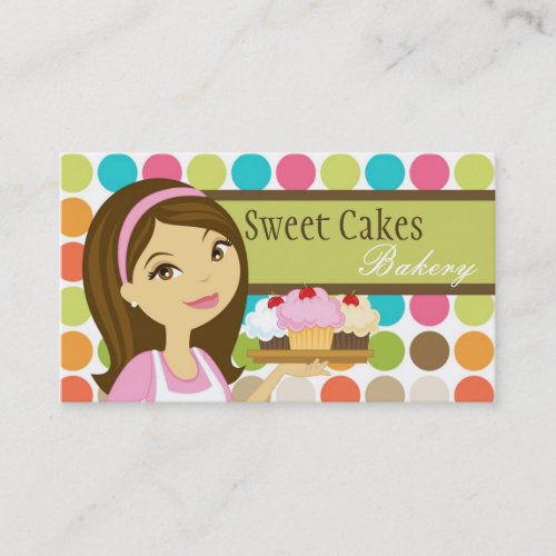 Baker Cup Cakes Bakery Sweet Treats Business Card