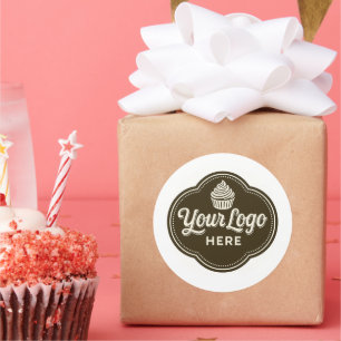 Baker Custom Logo Espresso Brown Round  Classic Round Sticker
