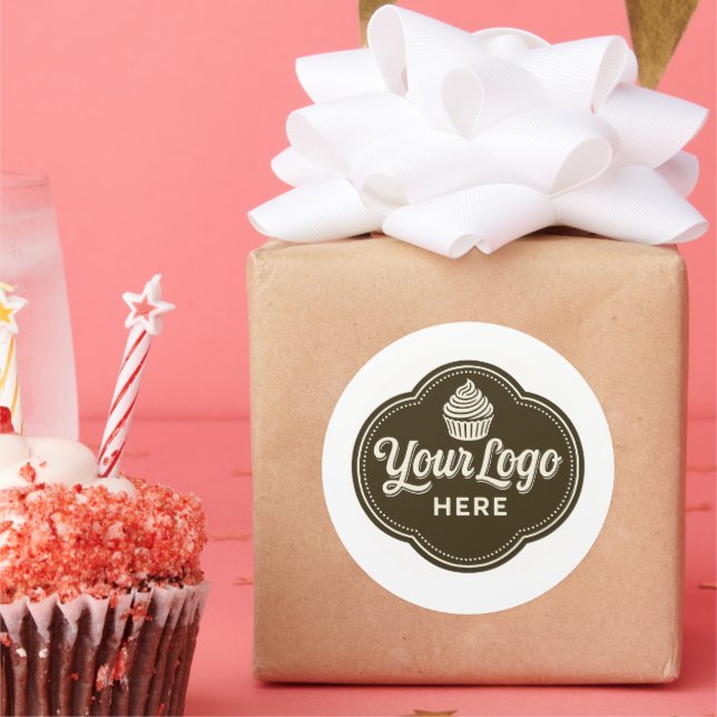 Baker Custom Logo Espresso Brown Round  Classic Round Sticker (Party)