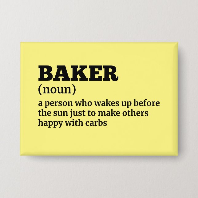 Baker Definition Humor Button (Front)
