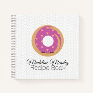Baker Donut Spiral Notebook Kids Recipe Book