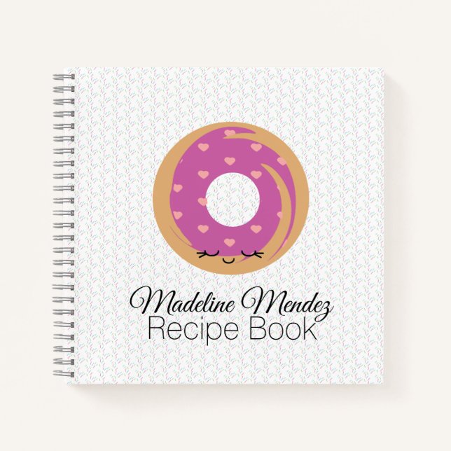 Baker Donut Spiral Notebook Kids Recipe Book (Front)