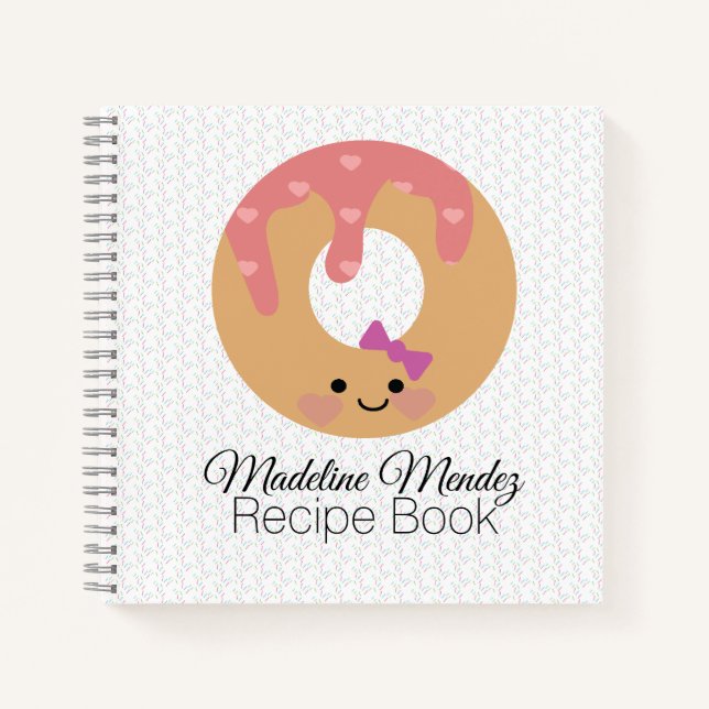Baker Donut Spiral Notebook Kids Recipe Book (Front)