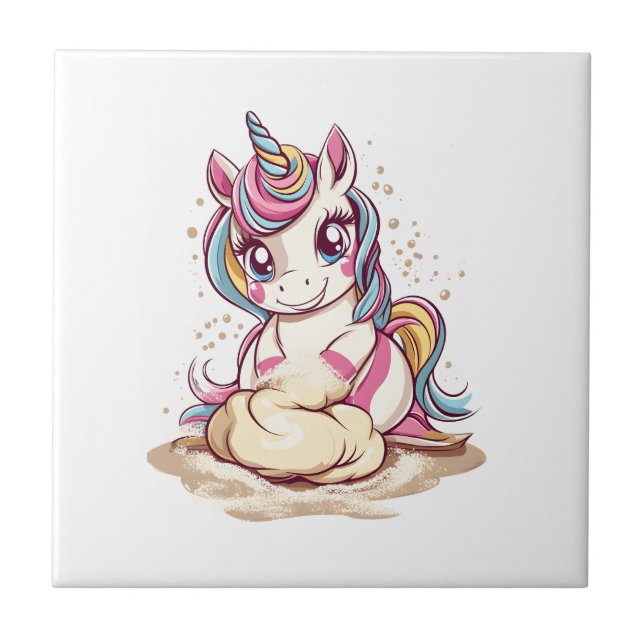 Baker Dough Unicorn (1) Ceramic Tile (Front)
