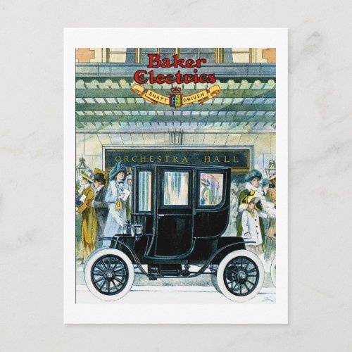 Baker Electric Cars _ Vintage Ad Postcard