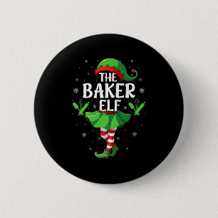 Baker Elf Christmas Girls Women Elf Squad Xmas Fam Button