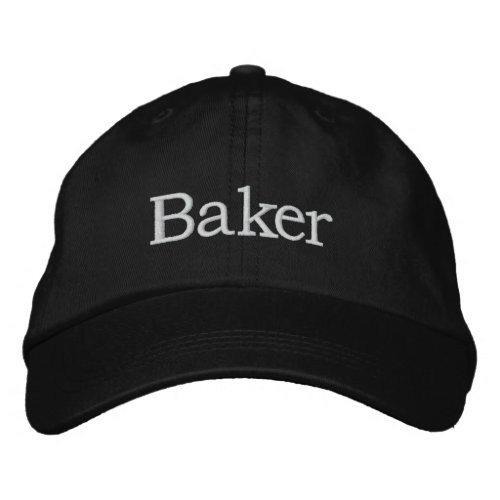 Baker Embroidered Hat  Black and White