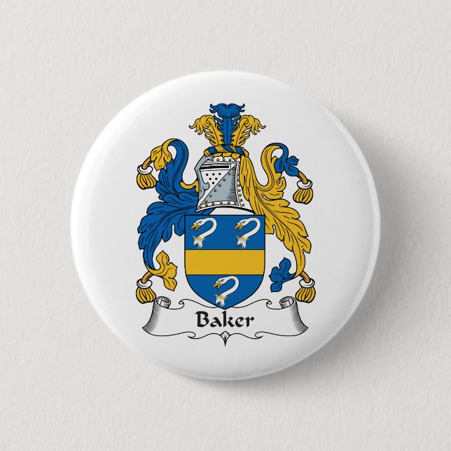 Baker Family Crest Pinback Button (Front)