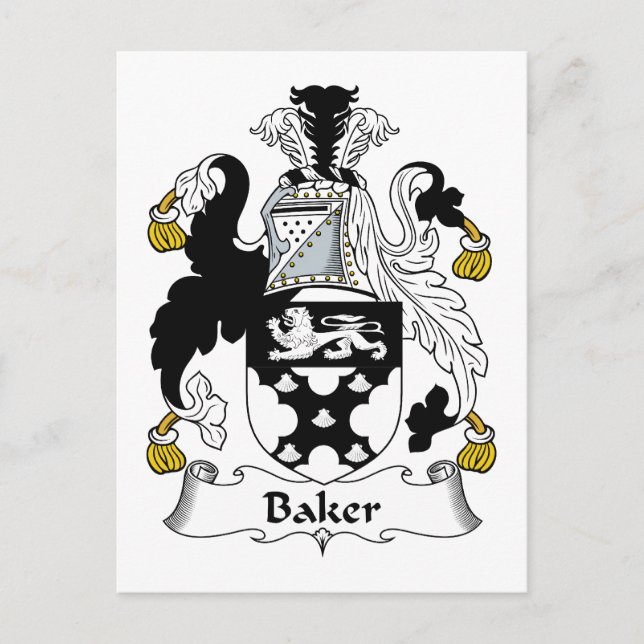 Baker Family Crest Postcard (Front)
