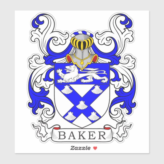  Baker Family Crest Sticker (Sheet)