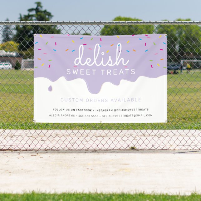 Baker Frosting Drip colorful sprinkles Lilac Banner (Insitu)