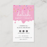 Baker Frosting Drip Modern Colorful Sprinkles Pink Business Card at Zazzle