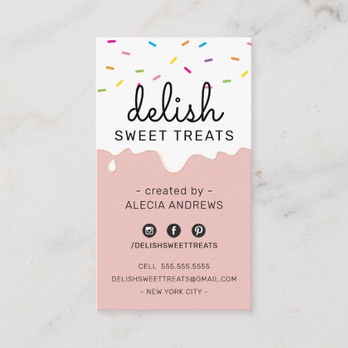BAKER FROSTING DRIPS modern colorful sprinkles Business Card