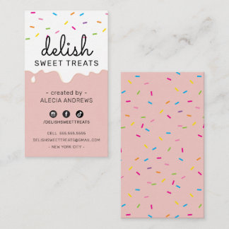 BAKER FROSTING DRIPS modern colorful sprinkles Business Card