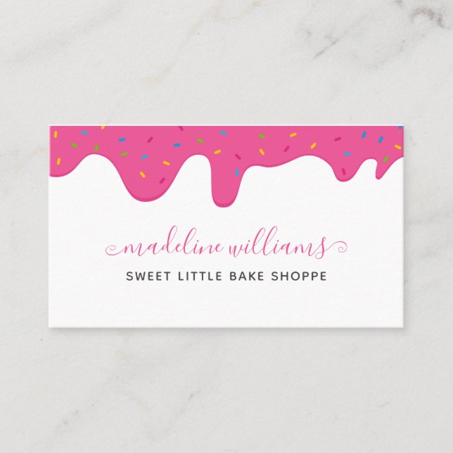 Baker Frosting Drips Sprinkles Bakery Business Card (Front)