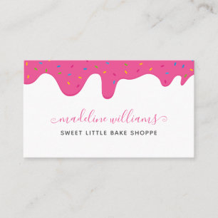 Baker Frosting Drips Sprinkles QR Code Bakery Business Card