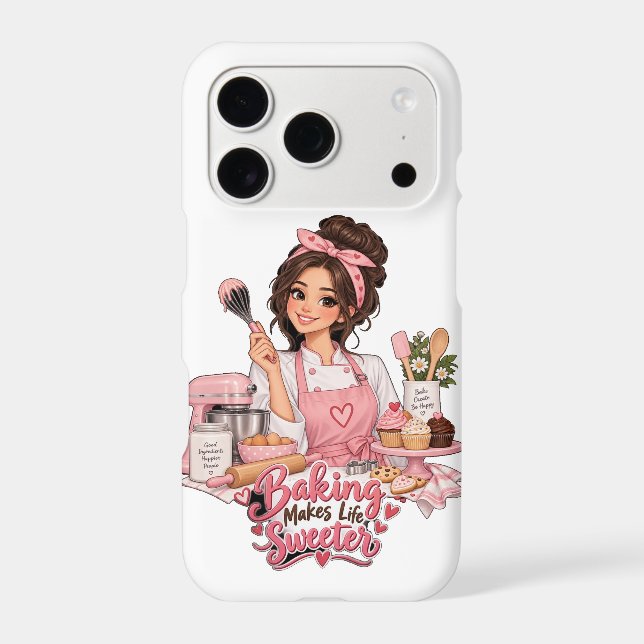 Baker Gift Baking Makes Life Sweeter iPhone 17 Pro Case (Back)
