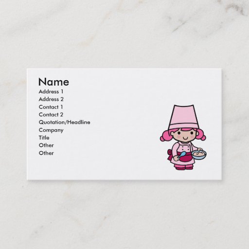 Customizable Baker Girl Business Cards
