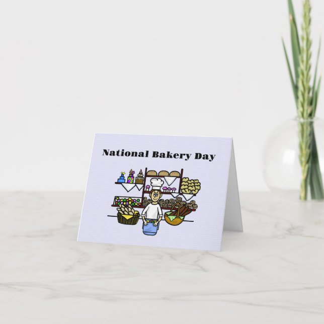 Baker in Bakery Greeting Card (Front)