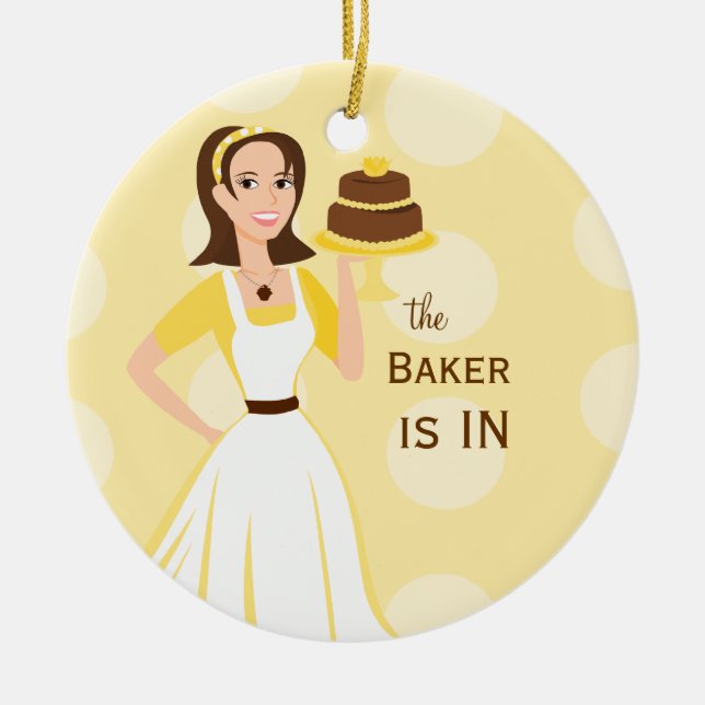 Baker in/out sign ceramic ornament (Front)