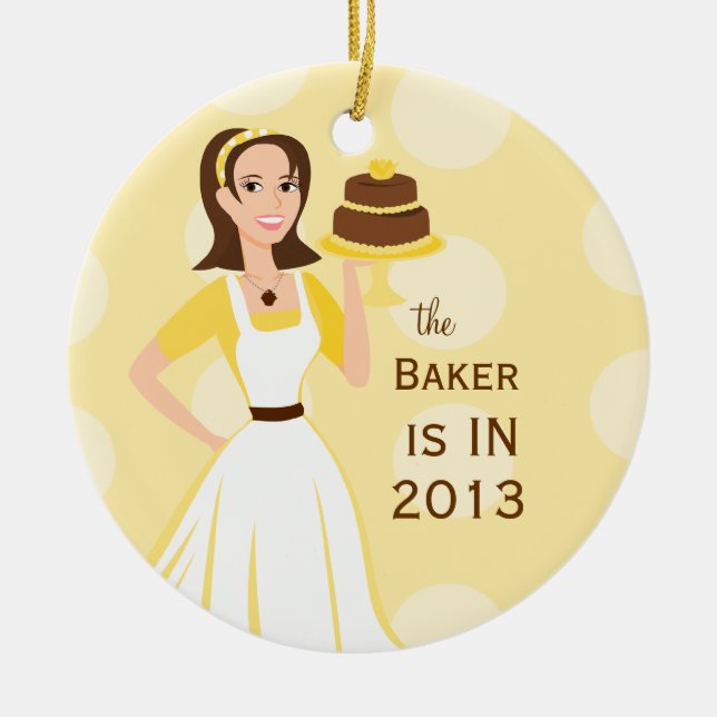 Baker in/out sign ceramic ornament (Front)
