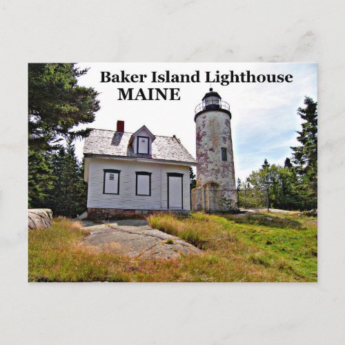 Baker Island Lighthouse Maine Postcard