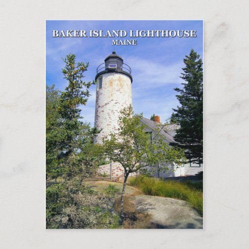 Baker Island Lighthouse Maine Postcard